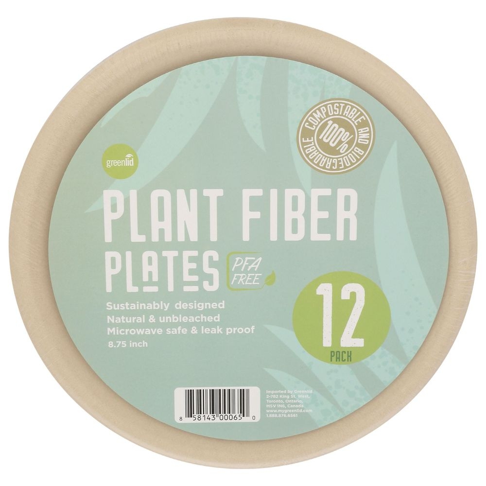 Greenlid 9 inch Plant Fiber Plate, 12 count -- 24 per case