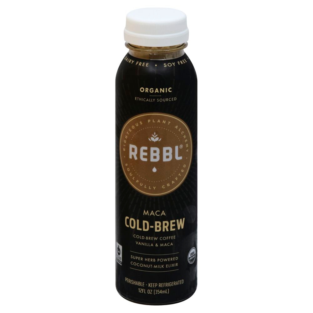 Rebbl Organic Macha Cold Brew Coffee Vanilla and Coconut Milk Energizing Elixir, 12 Fluid Ounce -- 12 Per case