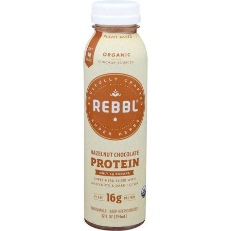 Rebbl Organic Plant Protein Hazelnut Chocolate Super Herb Elixir, 12 Fluid Ounce -- 12 per case