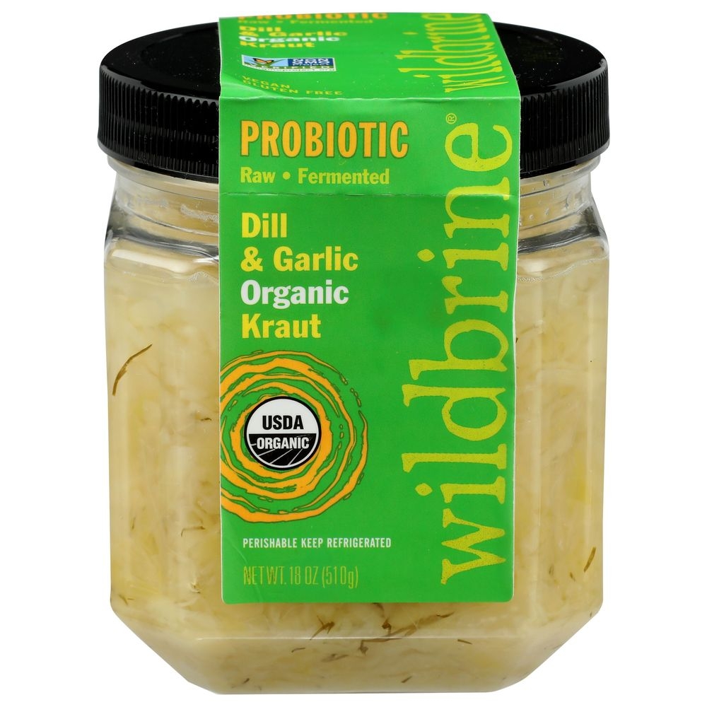 Wildbrine Organic Dill and Garlic Sauerkraut, 18 Ounce -- 6 per case
