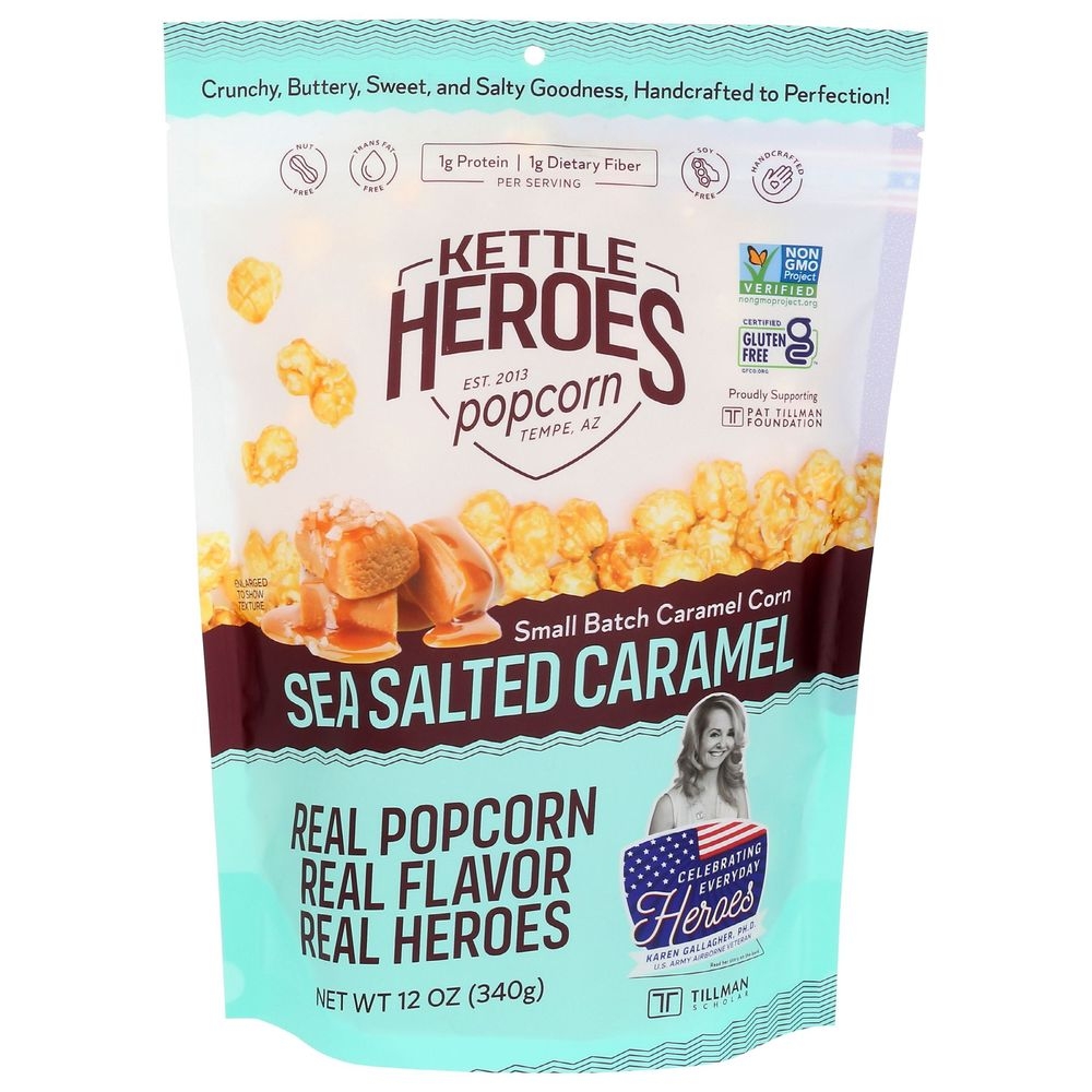 Kettle Heroes Sea Salted Caramel Corn Popcorn, 12 Ounce -- 6 per case