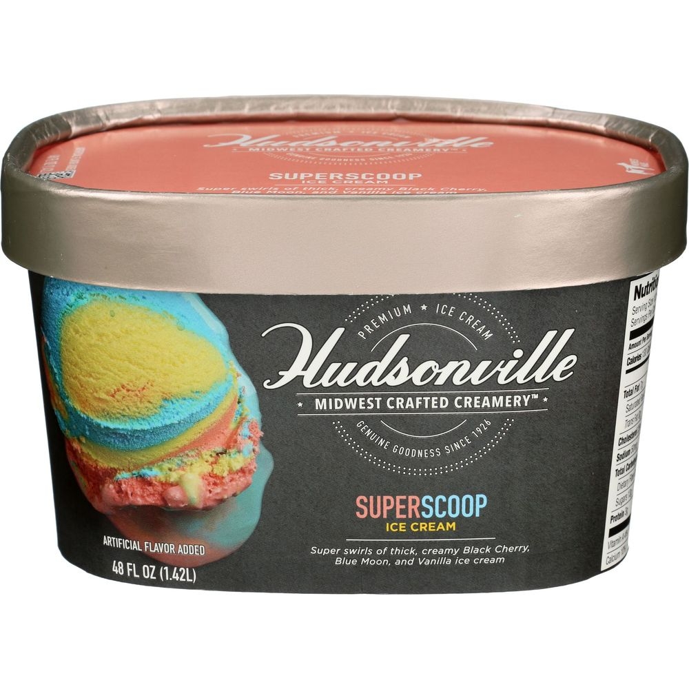 Hudsonville Superscoop Ice Cream, 48 Ounce -- 4 per case