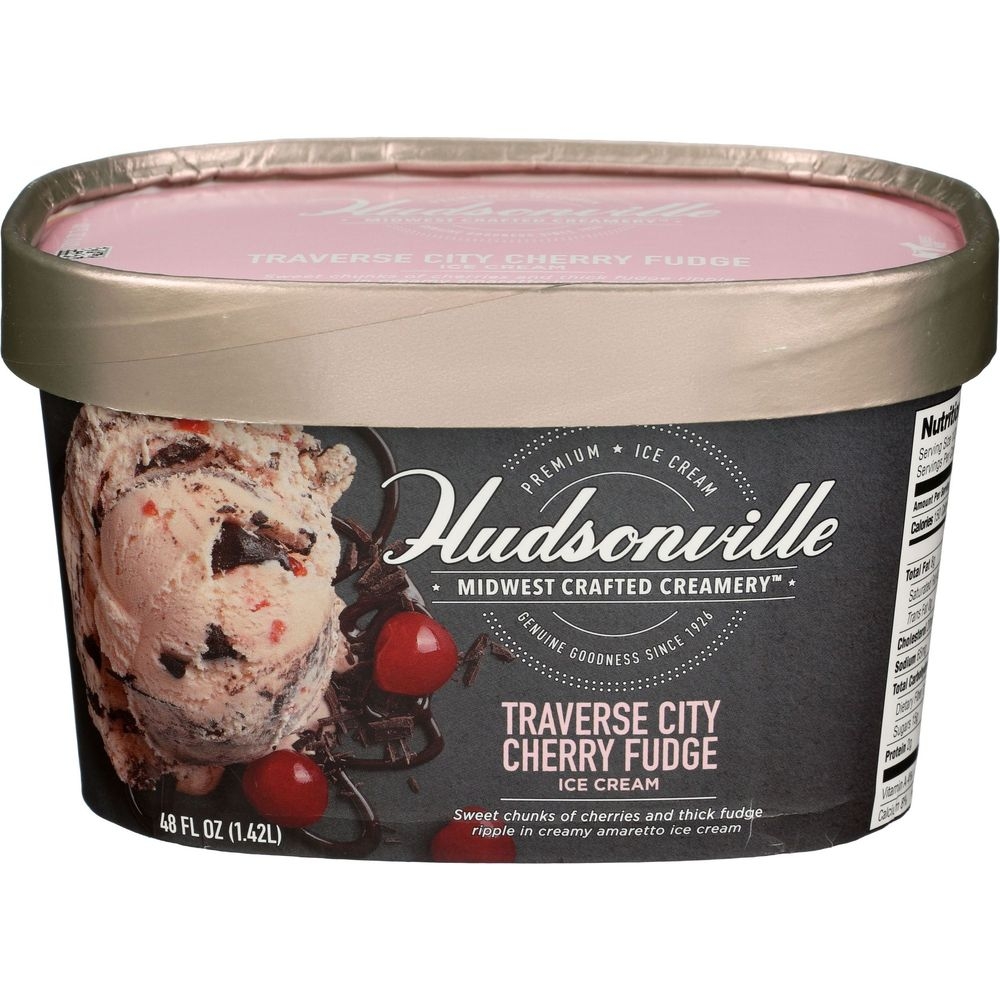 Hudsonville Traverse City Cherry Fudge Ice Cream, 48 Ounce -- 4 per case