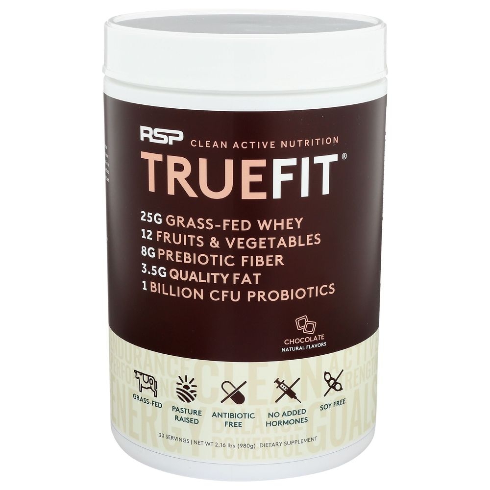 True Fit Grass Fed Chocolate Protein Powder, 2.16 Pound