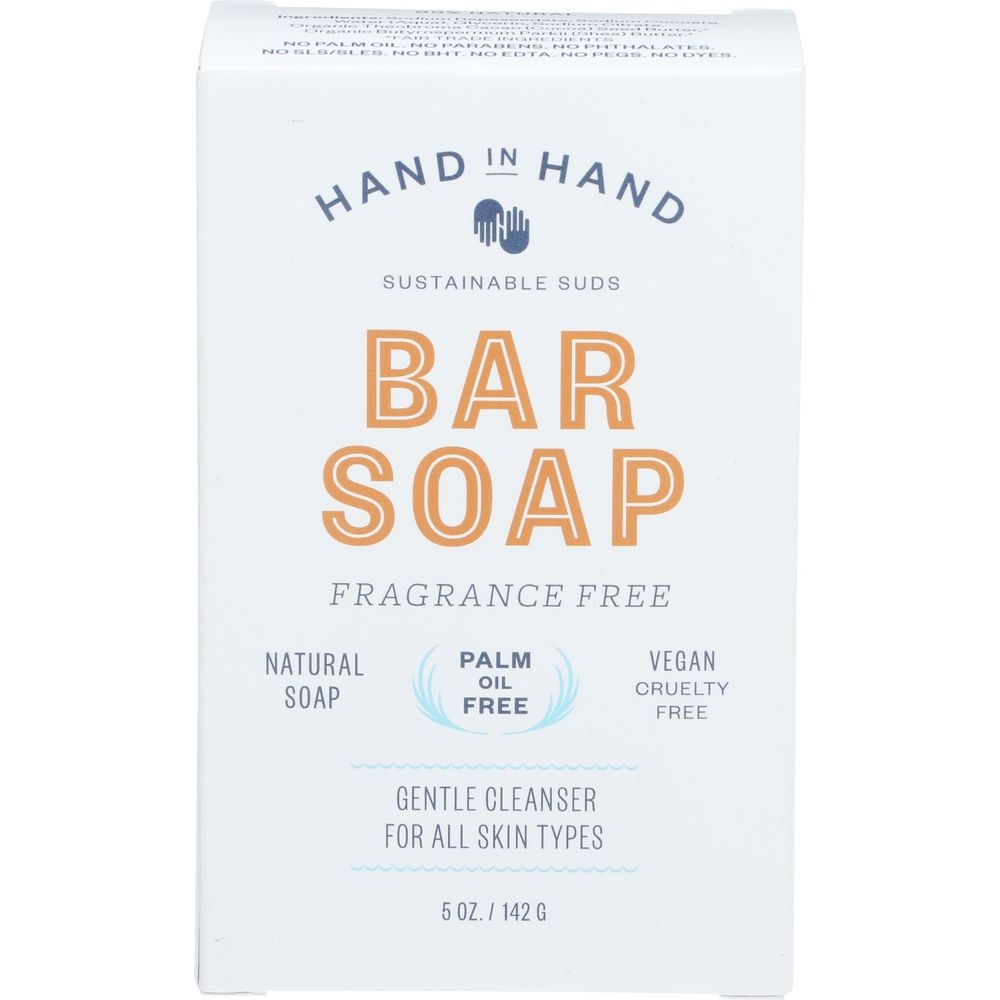 Hand in Hand Fragrance Free Bar Soap, 5 Ounce