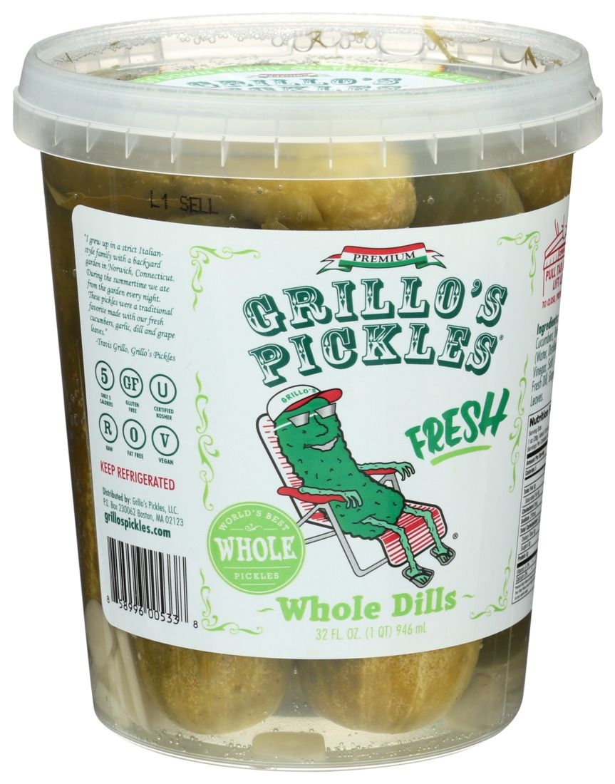Grillos Pickles Whole Dills Pickles, 32 Ounce -- 6 per case
