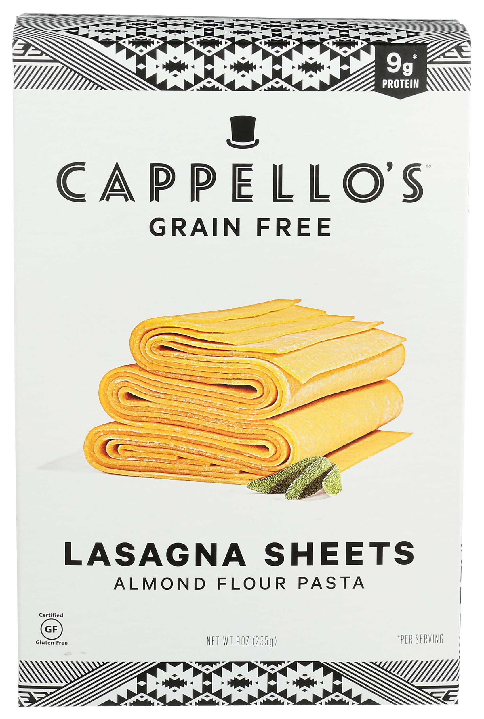 Cappellos Grain Free Almond Flour Lasagna Sheets, 9 Ounce -- 6 per case