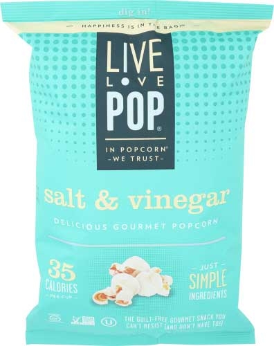 Live Love Pop Salt and Vinegar Popcorn, 4.4 Ounce -- 12 per case
