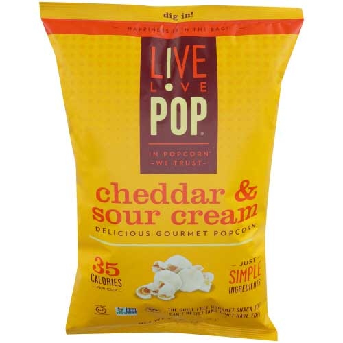 Live Love Pop Cheddar and Sour Cream Popcorn, 4.4 Ounce -- 12 per case