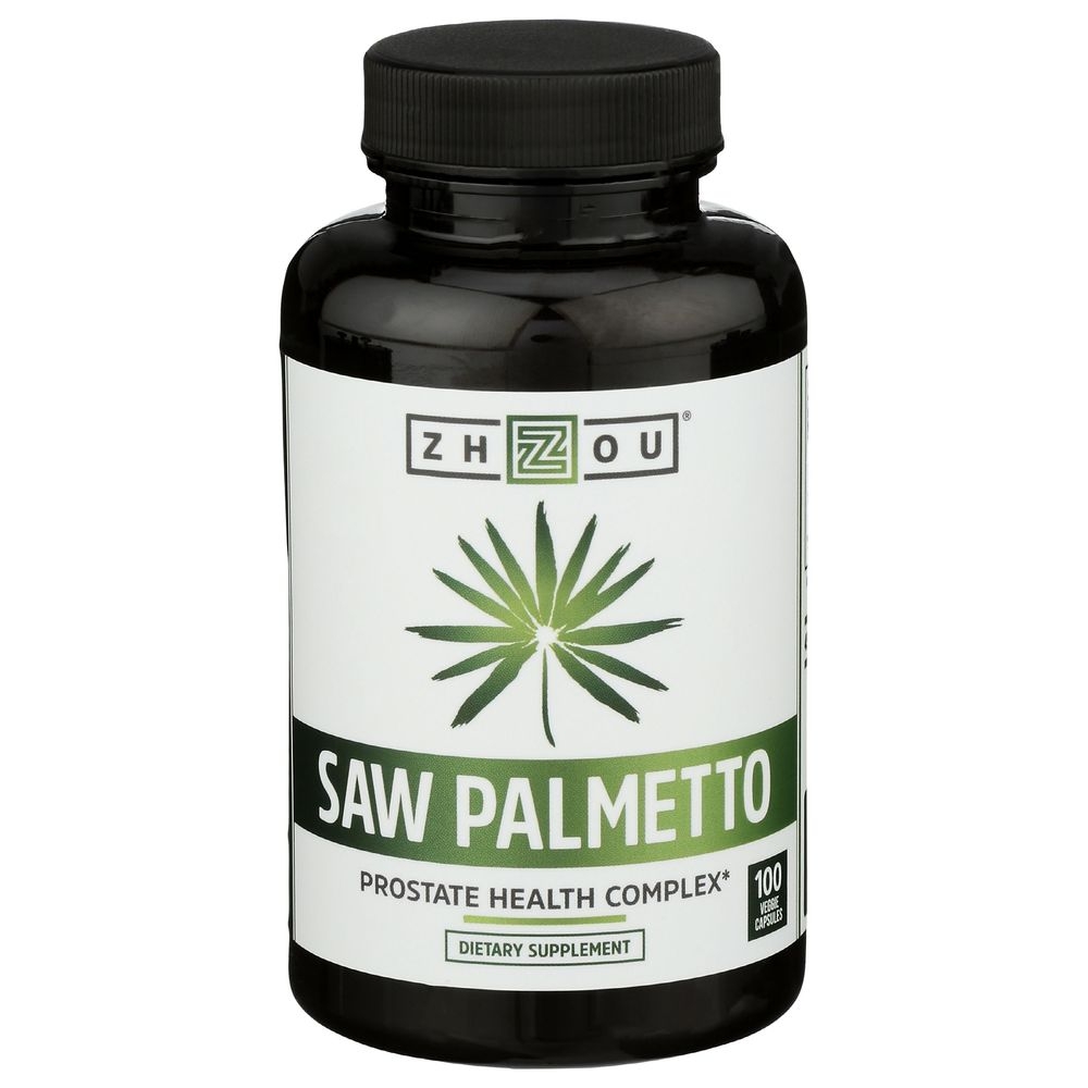 Zhou Saw Palmetto 500 mg Prostate Health Complex Capsules, 100 count
