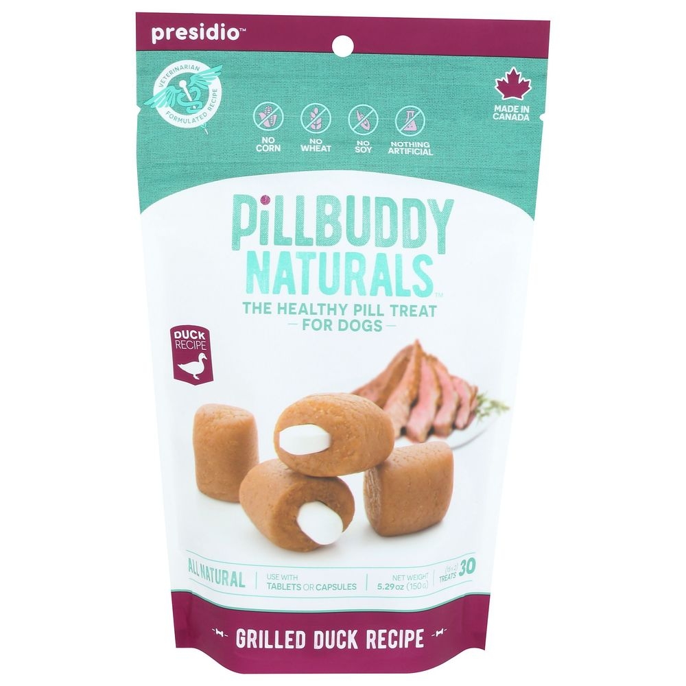 Pillbuddy Naturals Grilled Duck Recipe Dog Treat Pill, 30 count -- 12 per case