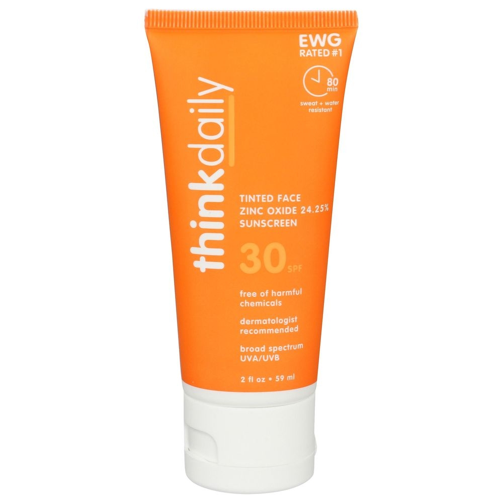 Thinksport ThinkDaily Naturally Tinted SPF 30 Everyday Face Sunscreen, 2 Fluid Ounce -- 4 per case