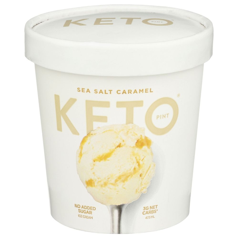 Keto Sea Salt Caramel Ice Cream, 1 Pint -- 8 per case