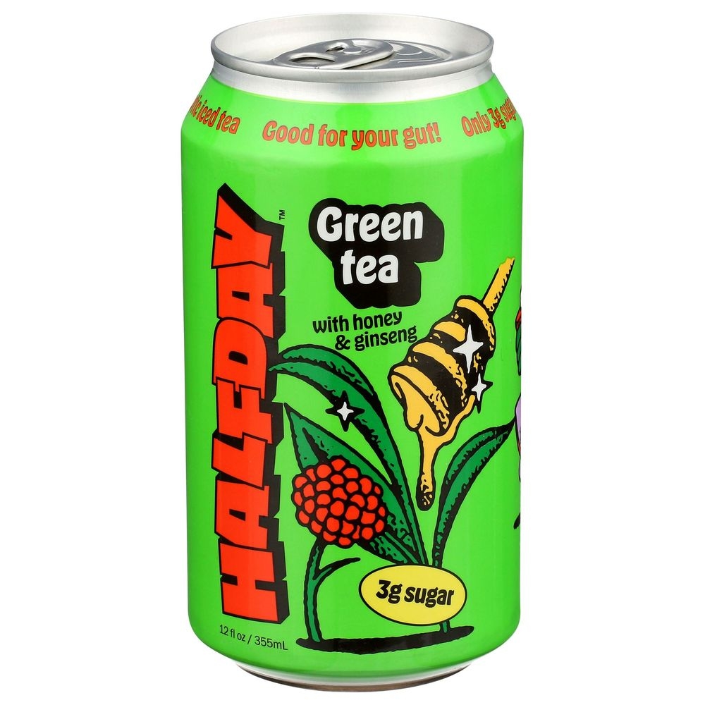 Halfday Green Tea with Honey and Ginseng, 12 Fluid Ounce Can -- 12 per case
