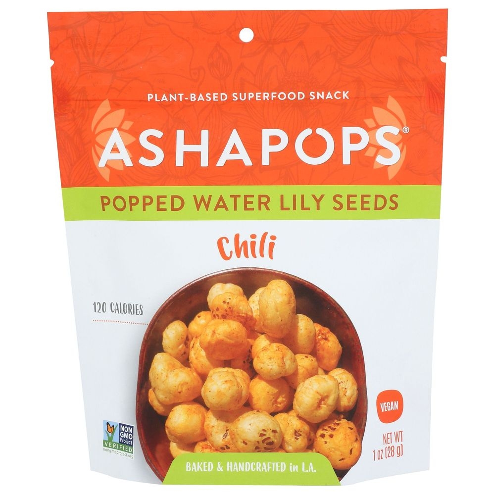 AshaPops Chili Lime Popped Water Lily Seeds, 1 Ounce -- 6 per case