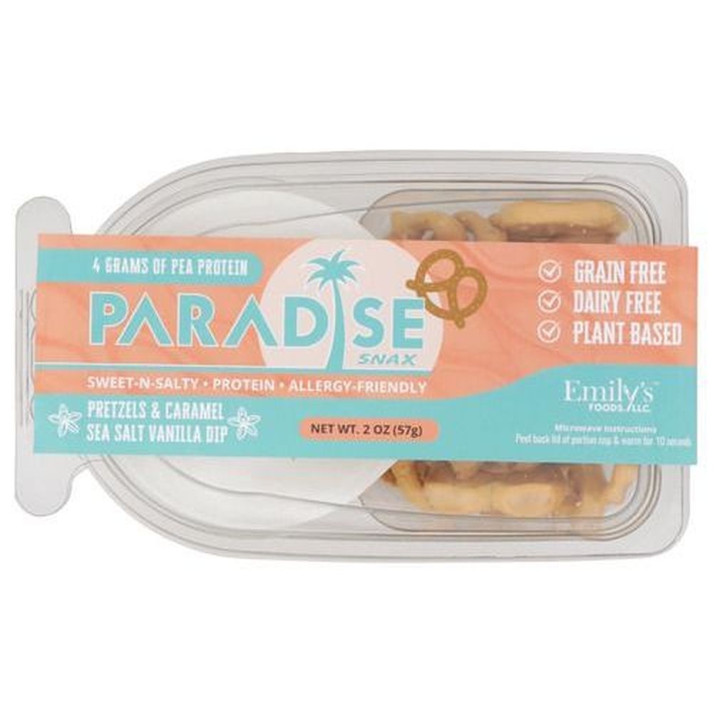 Paradise Snax Pax Pretzels and Caramel Sea Salt Vanilla Dip, 2 Ounce -- 12 per case