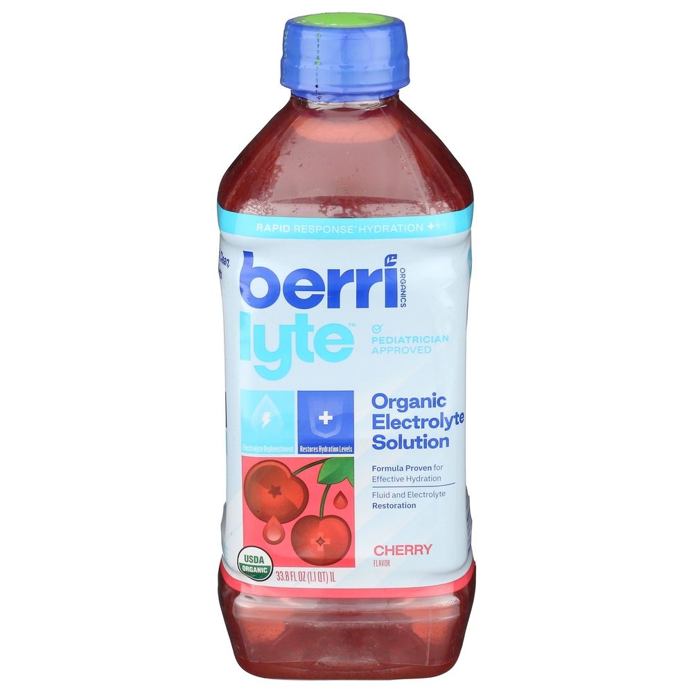 Berri Lyte Organic Cherry Electrolyte Solution, 1 Liter -- 6 per case