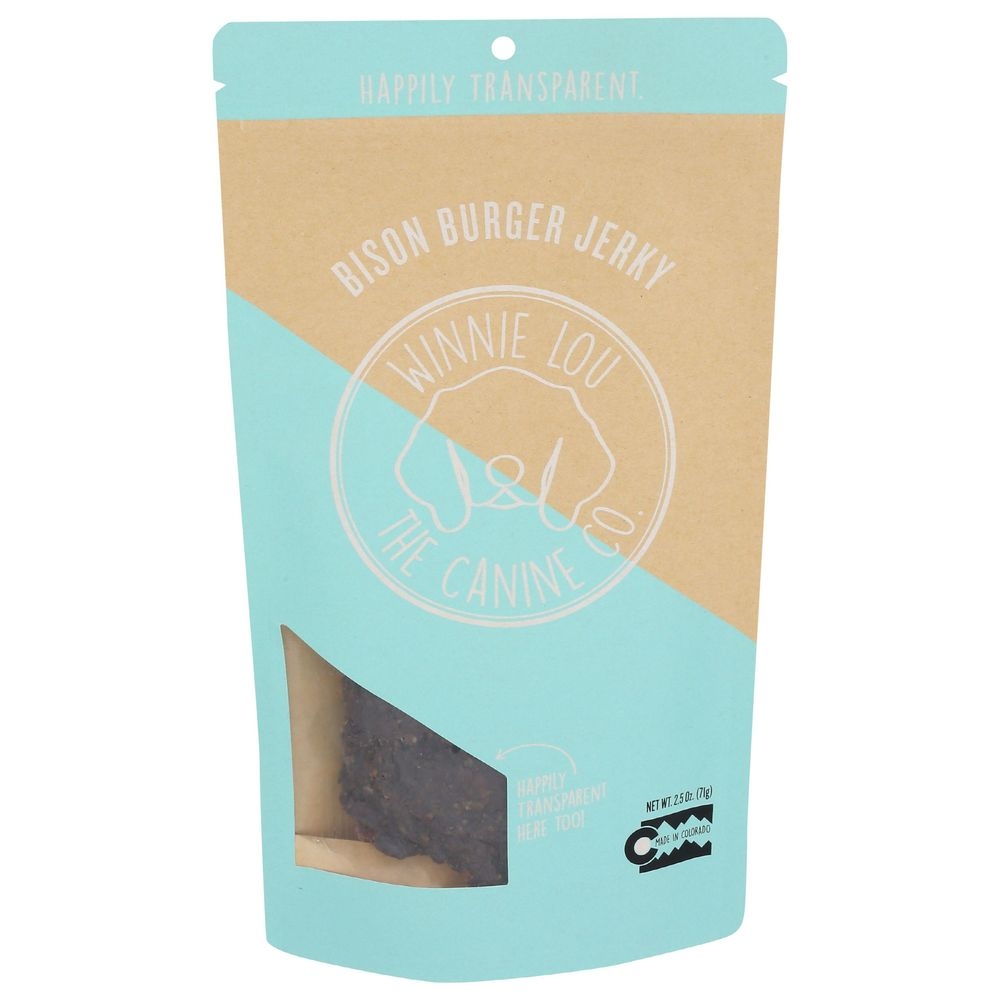 Winnie Lou Canine Co Bison Burger Jerky Dog Treat, 2.5 Ounce -- 6 per case