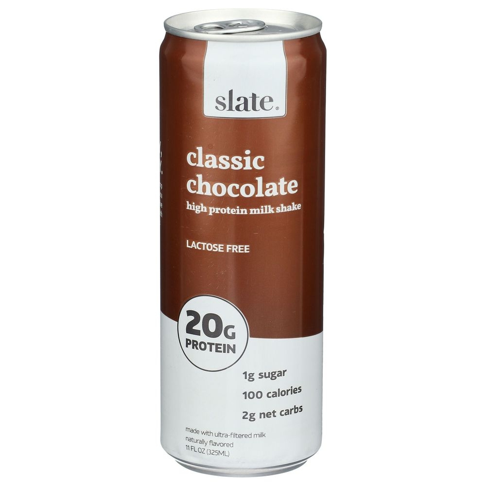 Slate Classic Chocolate High Protein Milk Shake, 11 Fluid Ounce -- 12 per case