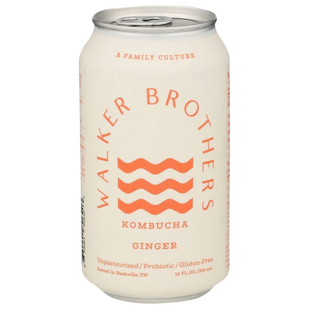 Walker Brothers Ginger Kombucha, 12 Fluid Ounce -- 12 per case