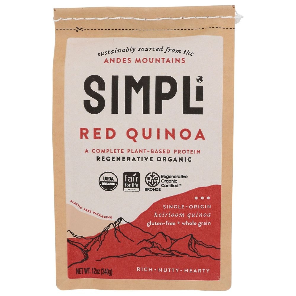 Simpli Regenerative Organic Red Quinoa, 12 Ounce -- 8 per case