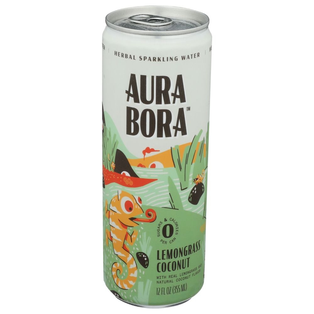 Aura Bora Lemongrass Coconut Sparkling Water, 12 Fluid Ounce -- 12 per case