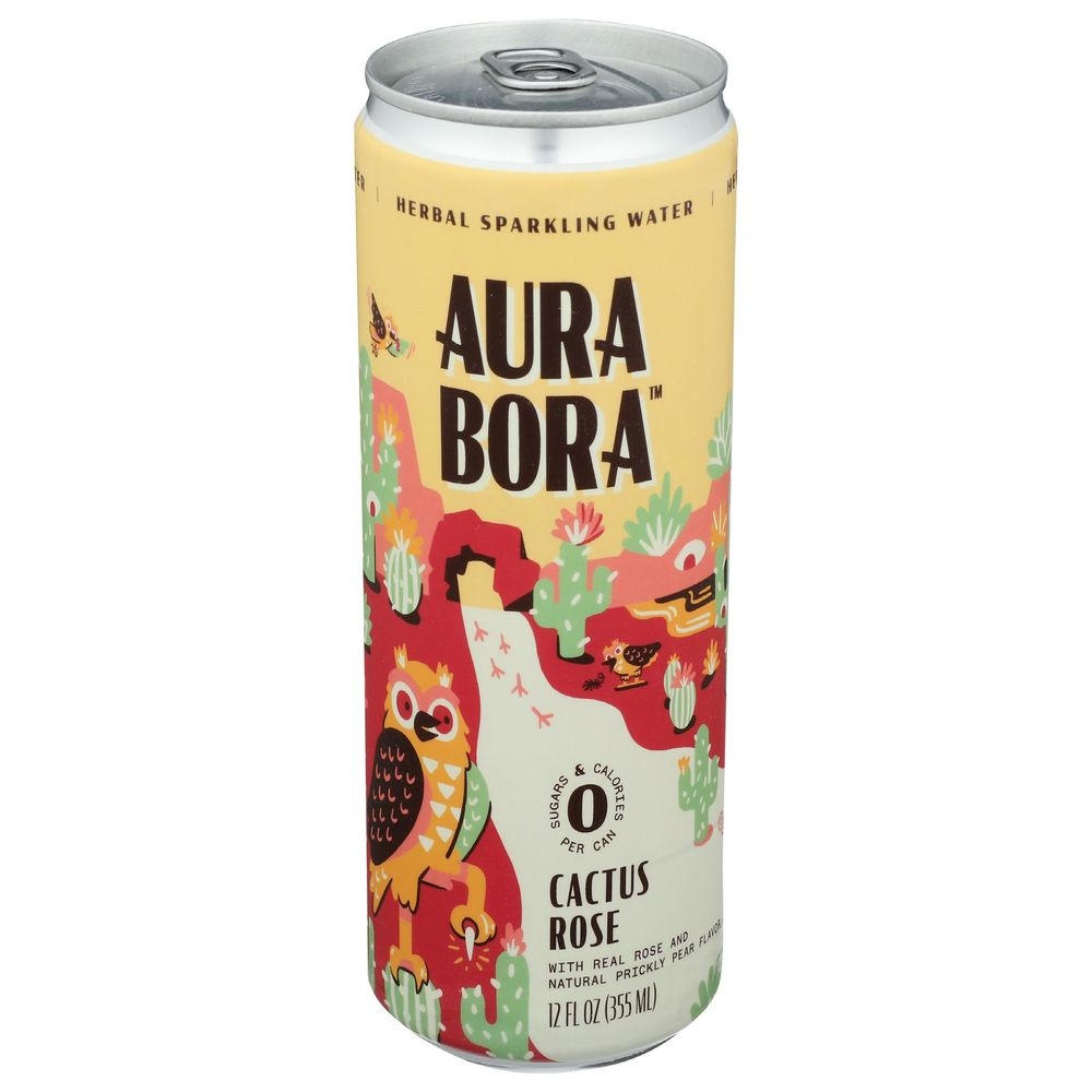Aura Bora Cactus Rose Sparkling Water, 12 Fluid Ounce -- 12 per case