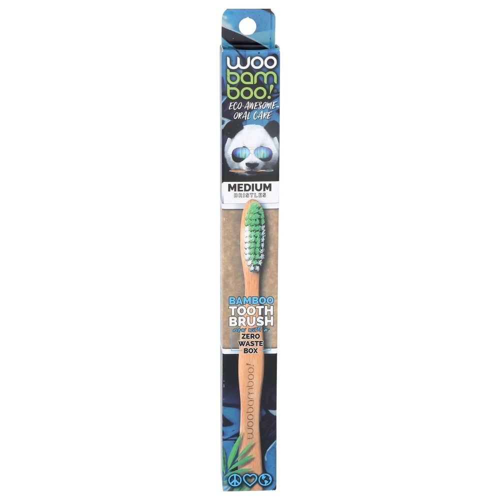 Woobamboo Adult Medium Bristles Toothbrush -- 12 per case