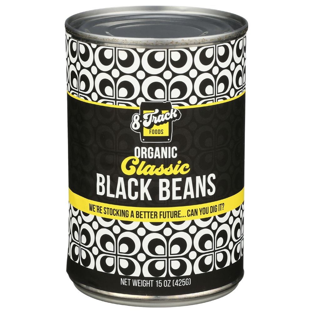 8 Track Foods Organic Classic Black Beans, 15 Ounce -- 12 per case