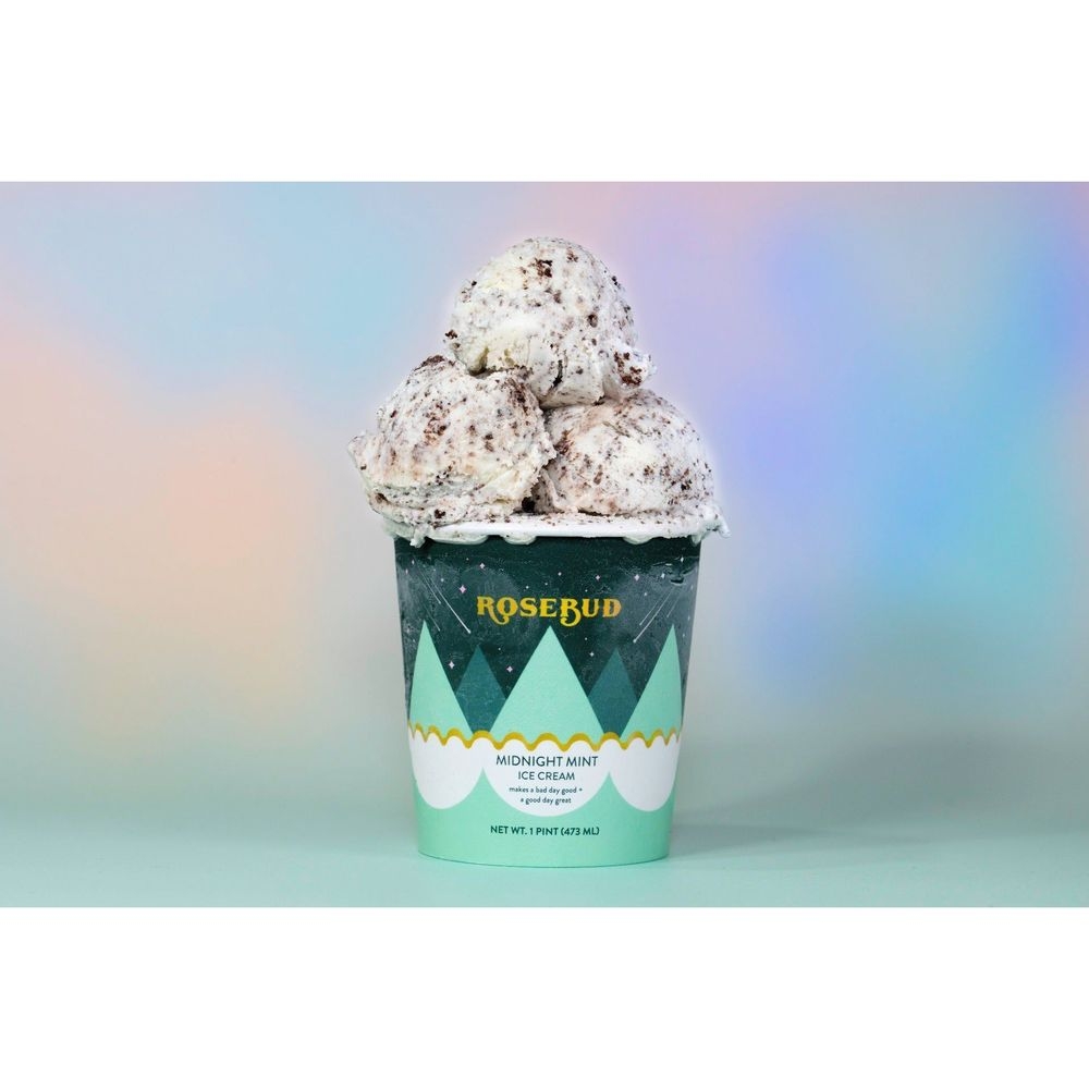 RoseBud Midnight Mint Ice Cream, 16 Ounce -- 8 per case