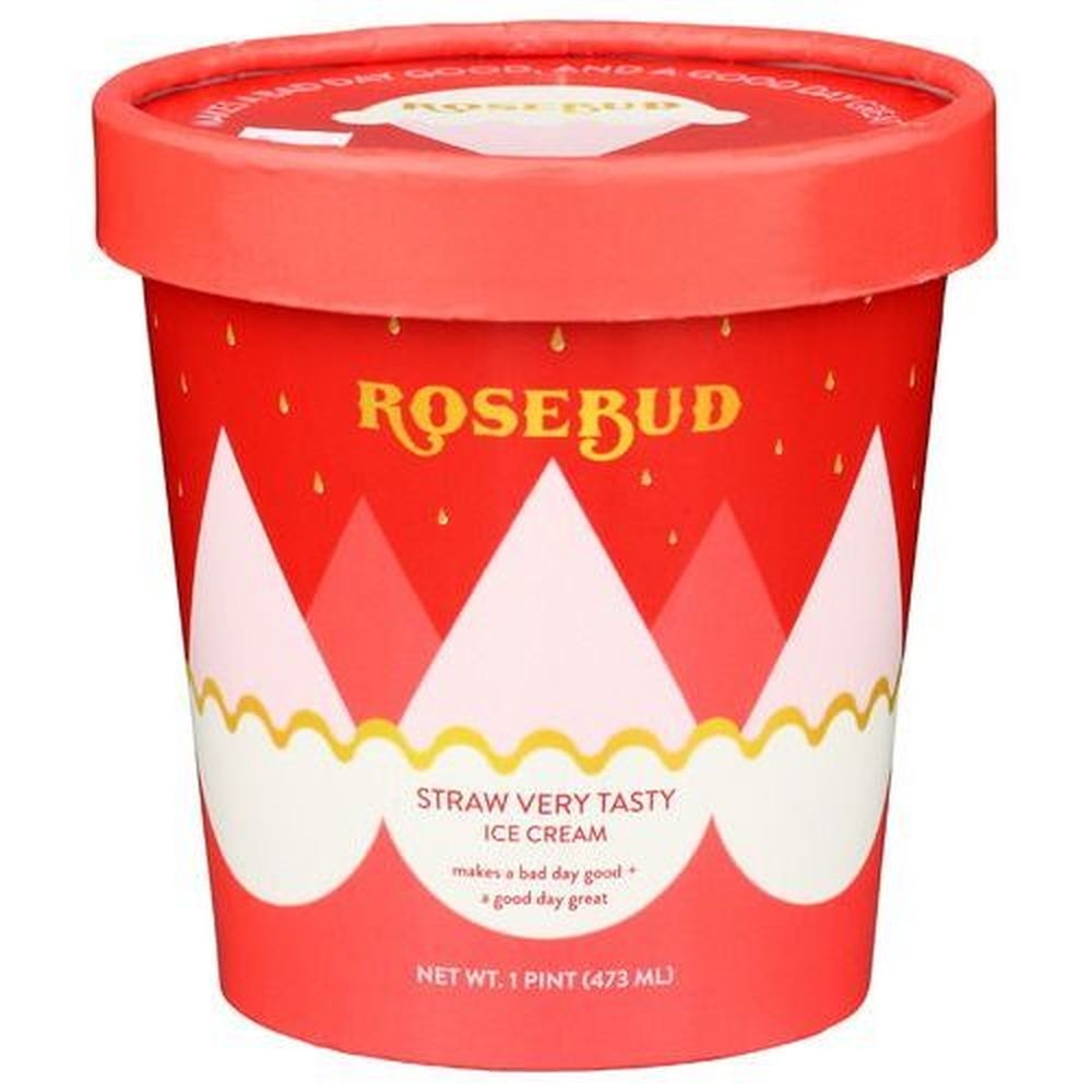 RoseBud Strawberry Tasty Ice Cream, 16 Ounce -- 8 per case