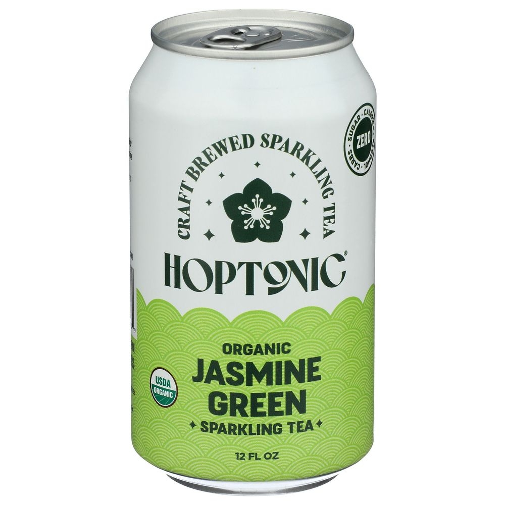 Hoptonic Organic Jasmine Green Sparkling Tea, 12 Fluid Ounce -- 12 per case