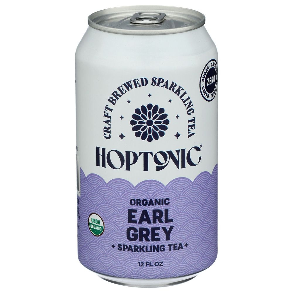 Hoptonic Organic Earl Grey Sparkling Black Tea, 12 Fluid Ounce -- 12 per case