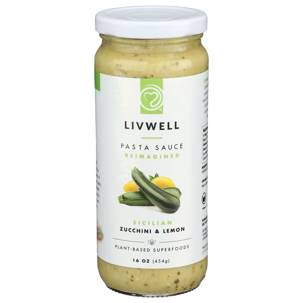 Livwell Foods Sicilian Zucchini and Lemon Pasta Sauce, 16 Ounce -- 6 per case