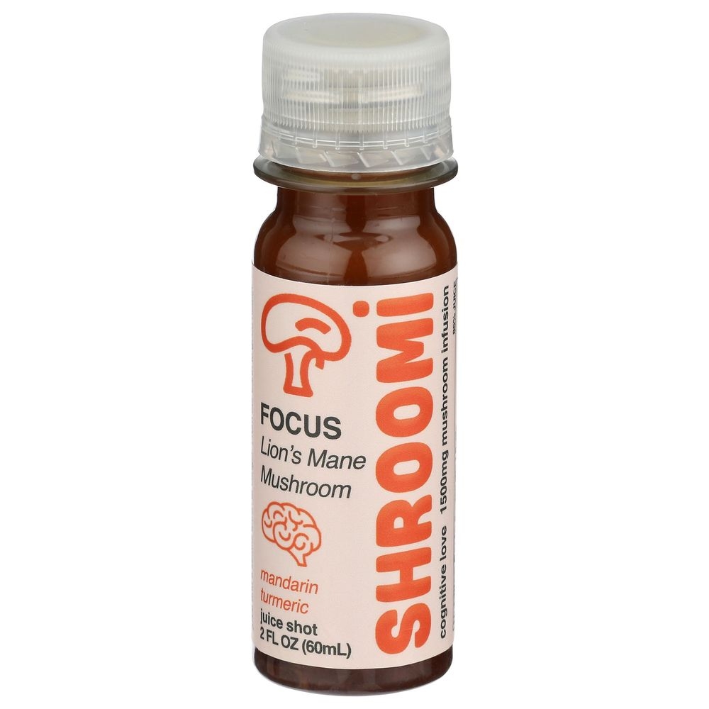 Shroomi Health Mandarin Turmeric Mushroom Focus Shot, 2 Fluid Ounce -- 12 per case