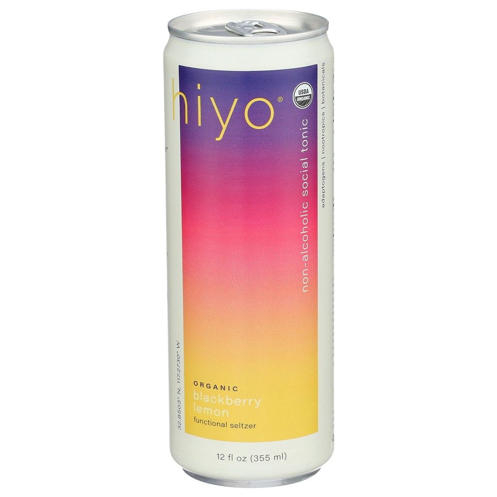 Hiyo Organic Blackberry Lemon Functional Seltzer, 12 Fluid Ounce -- 12 per case