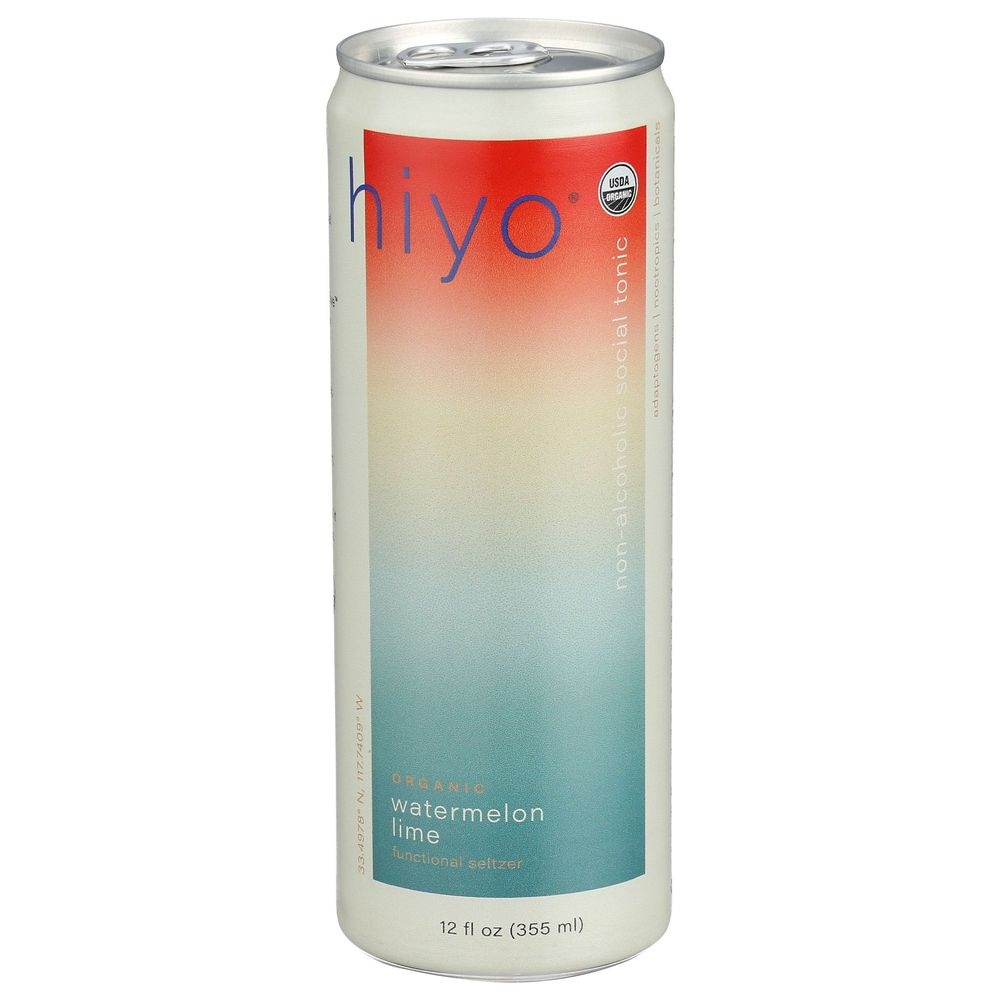 Hiyo Organic Watermelon Lime Functional Seltzer, 12 Fluid Ounce -- 12 per case