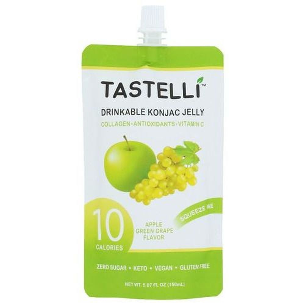 Tastelli Apple Green Grape Drinkable Konjac Jelly, 5.07 Fluid Ounce -- 10 per case