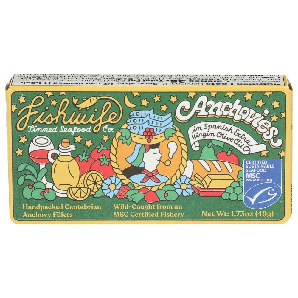Fishwife Anchovies in Extra Virgin Olive Oil, 1.73 Ounce -- 10 per case