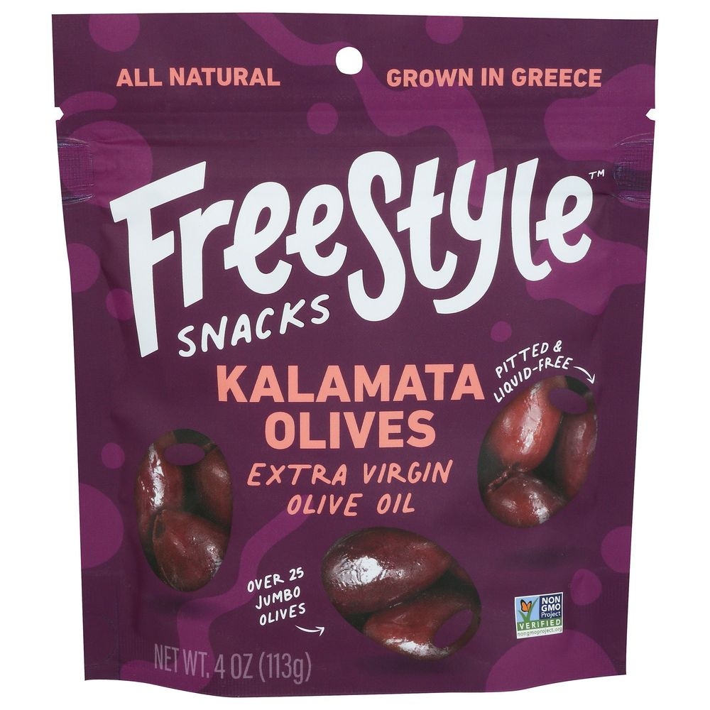 Freestyle Snacks Extra Virgin Olive Oil Kalamata Olives, 4 Ounce -- 6 per case
