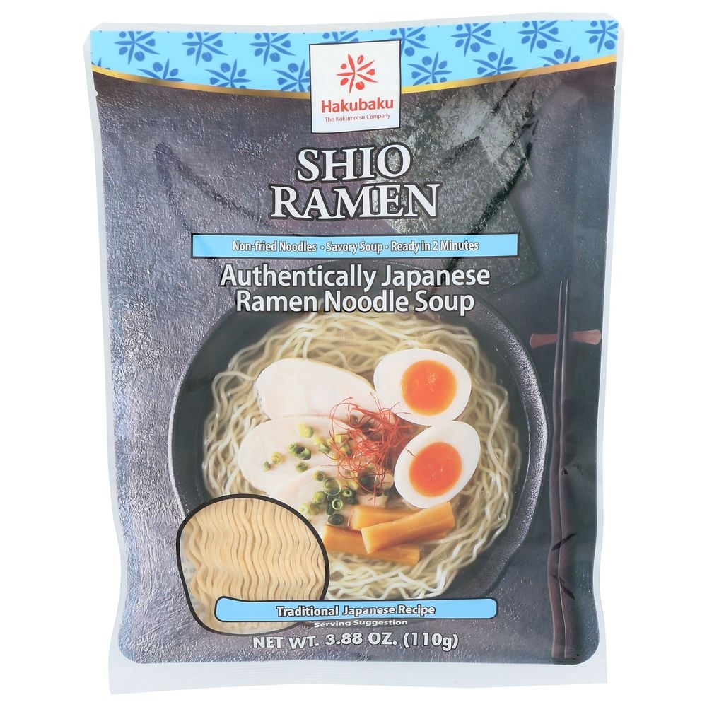 Hakubaku Authentic Japanese Shio Ramen Noodles, 3.88 Ounce -- 12 per case