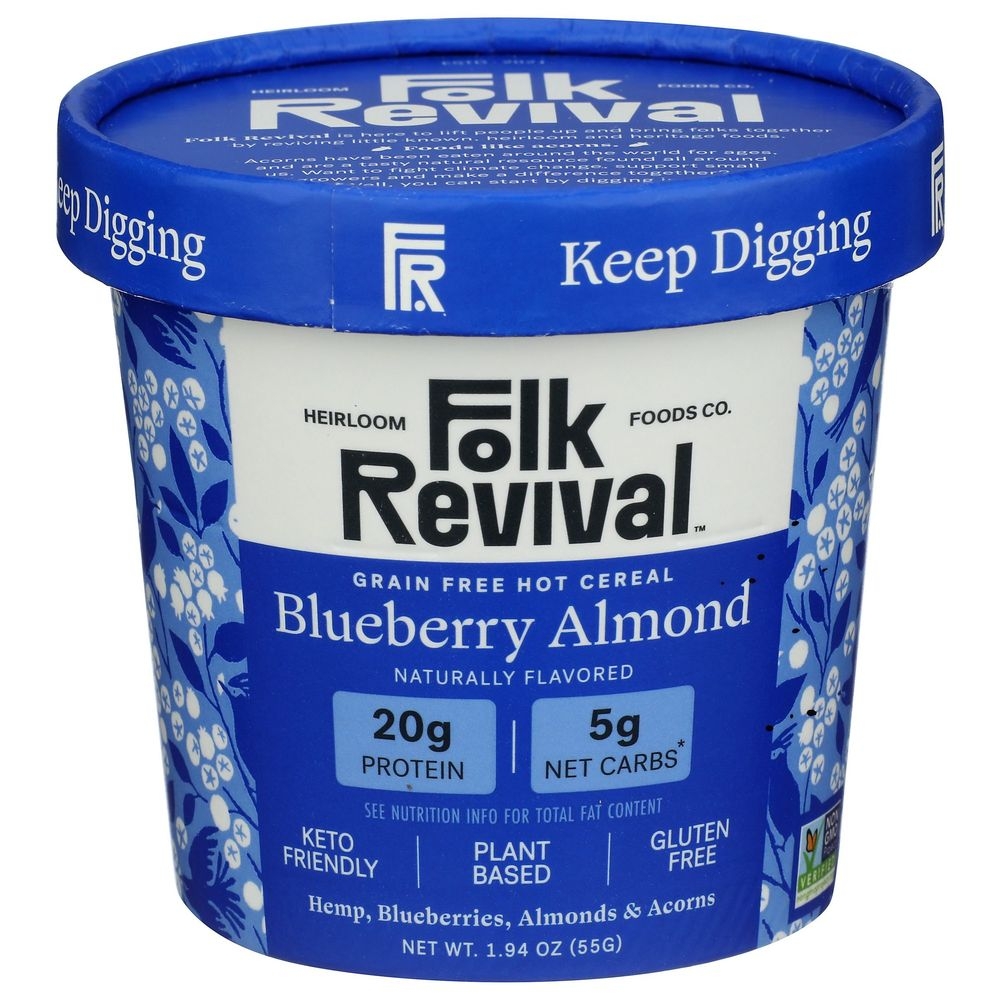 Folk Revival Blueberry Almond Hot Cereal, 1.94 Ounce -- 6 per case
