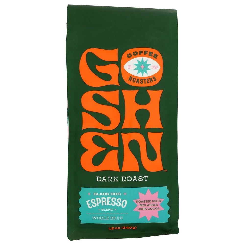 Goshen Coffee Black Dog Espresso Whole Bean Coffee, 12 Ounce -- 6 per case