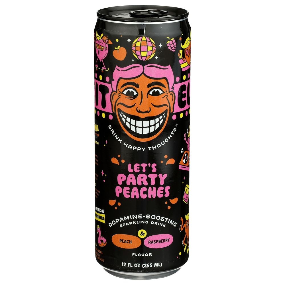Illicit Elixirs Lets Party Peaches Sparkling Juice Drink, 12 Fluid Ounce -- 12 per case