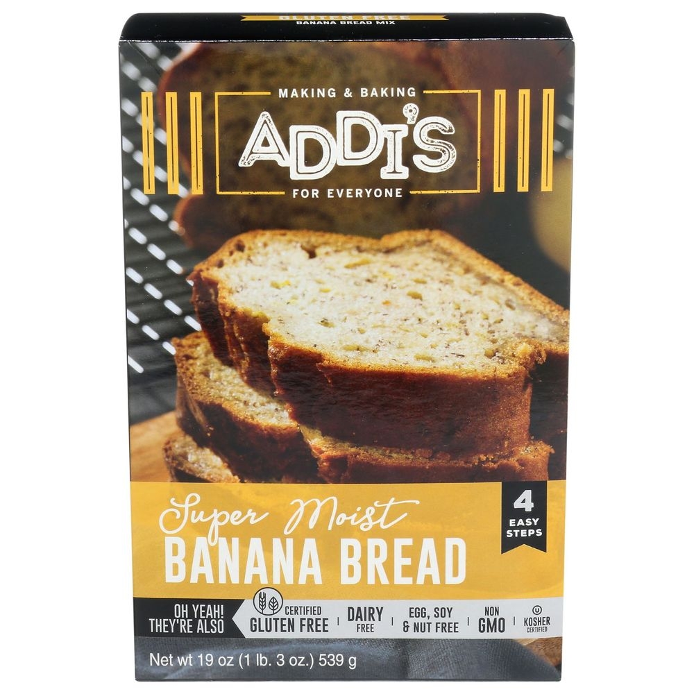 Addis For Everyone Gluten Free Super Moist Banana Bread Mix, 19 Ounce -- 6 per case