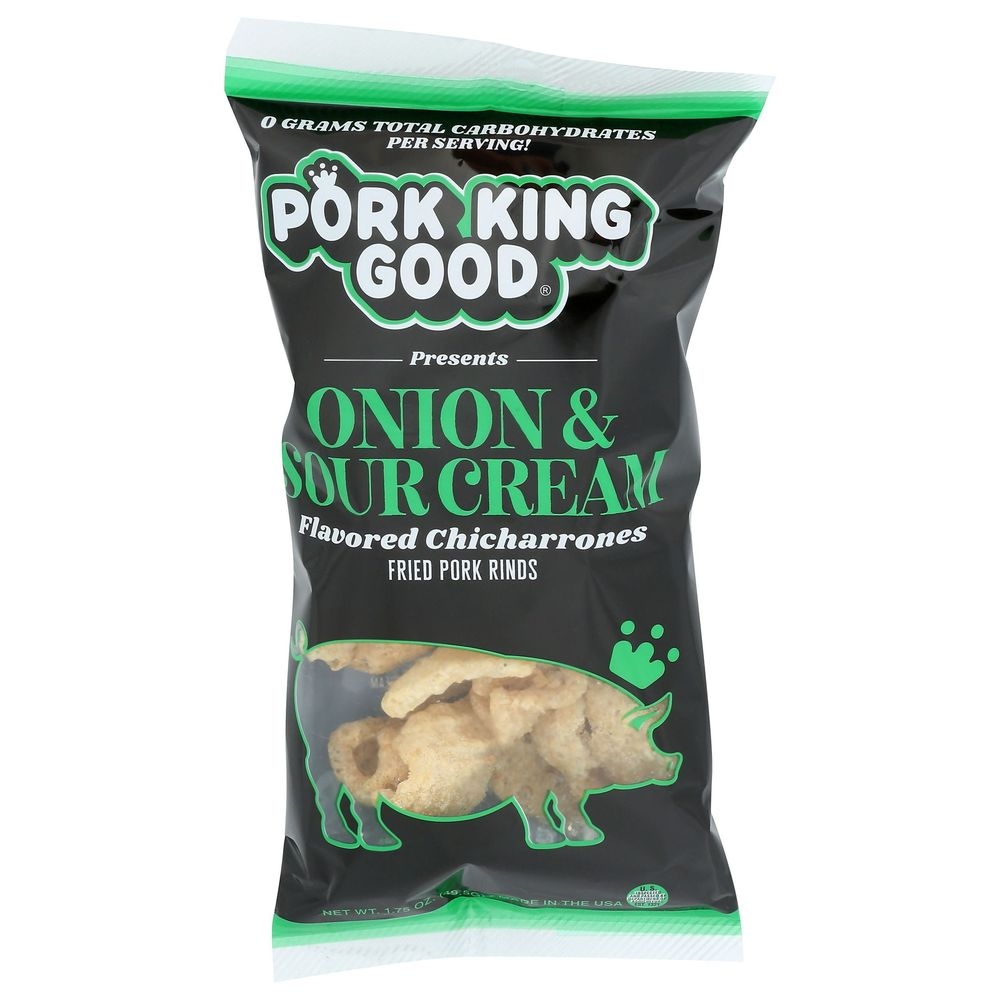 Pork King Good Onion and Sour Cream Pork Rinds, 1.75 Ounce -- 12 per case