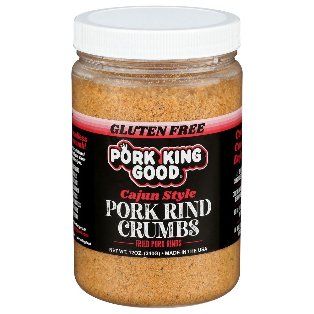 Pork King Good Spicy Cajun Style Pork Rind Crumbs, 12 Ounce -- 6 per case