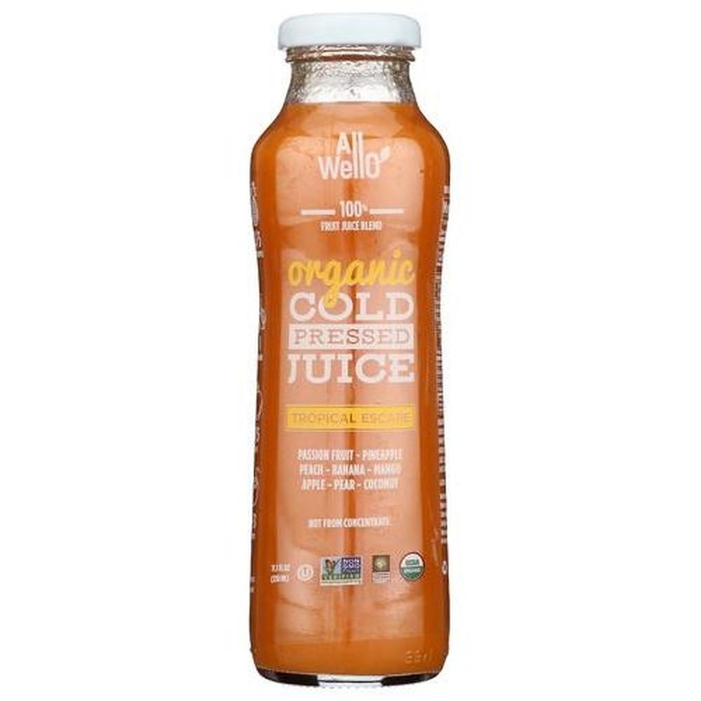 Allwello Organic Tropical Escape Juice, 11.1 Fluid Ounce -- 12 per case