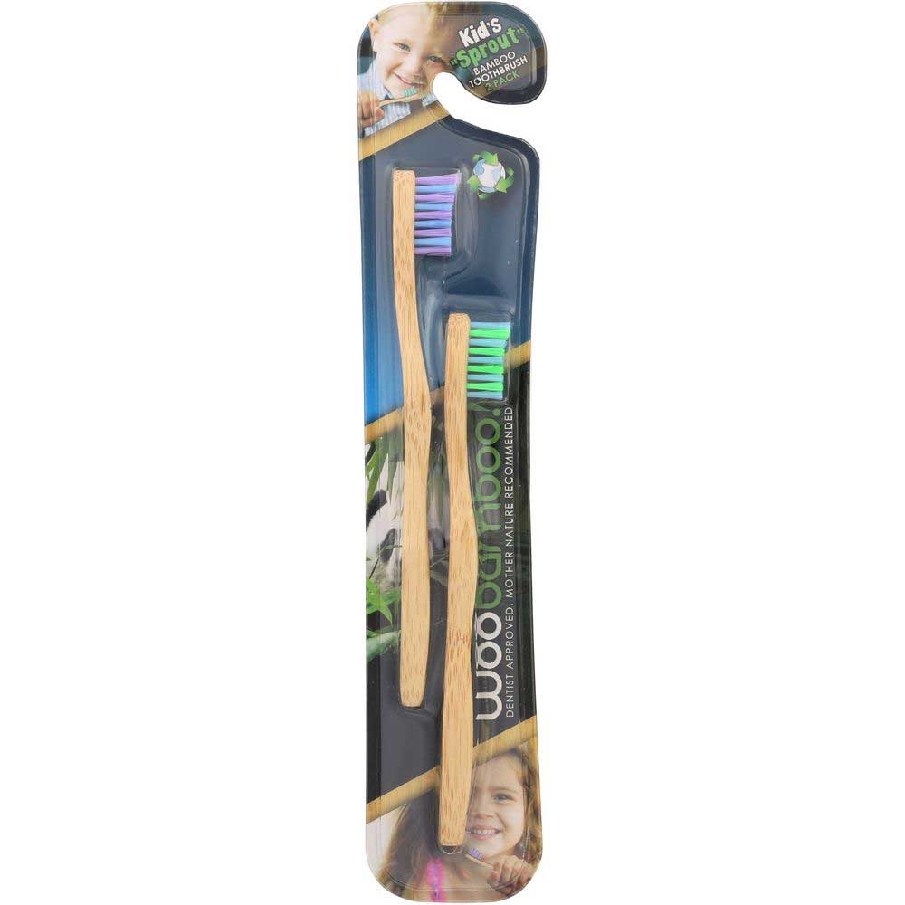 Woobamboo Kids Sprout Super Soft Bamboo Toothbrush - 2 count per pack -- 6 packs per case