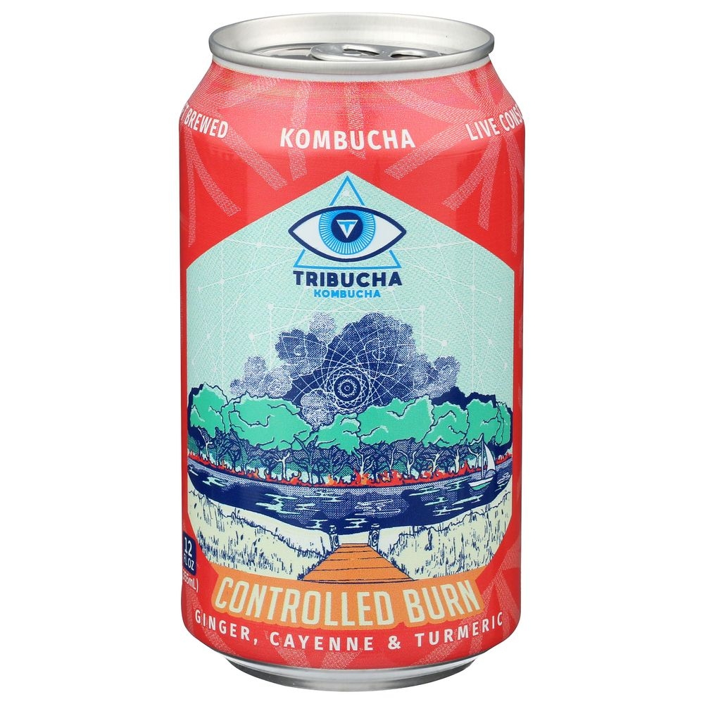 Tribucha Controlled Burn Ready to Drink Kombucha, 12 Fluid Ounce -- 6 per case